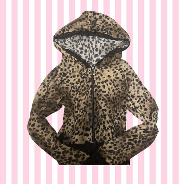 오네갸루 호피 밤비 레오파드 별 후드집업