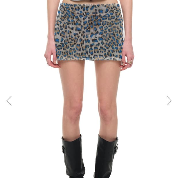 TOOMUCHTAX LEOPARD MESH MICRO SKIRT