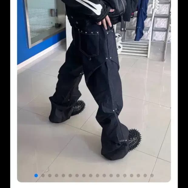 AAO) 2사이즈 비에딧 스터드 랜덤 턱 팬츠 