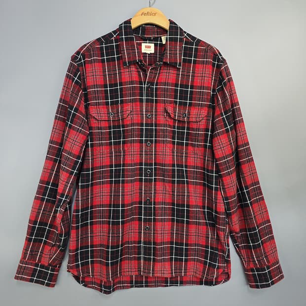 리바이스(Levis) 레드 체크 플란넬 셔츠 L
