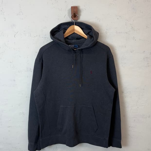 폴로랄프로렌 빈티지 니트 후드티 그레이