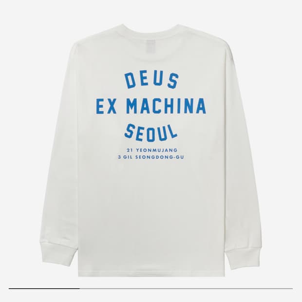 [S] 데우스 엑스 마키나 성수 롱슬리브 티셔츠 화이트 미드나잇 블루