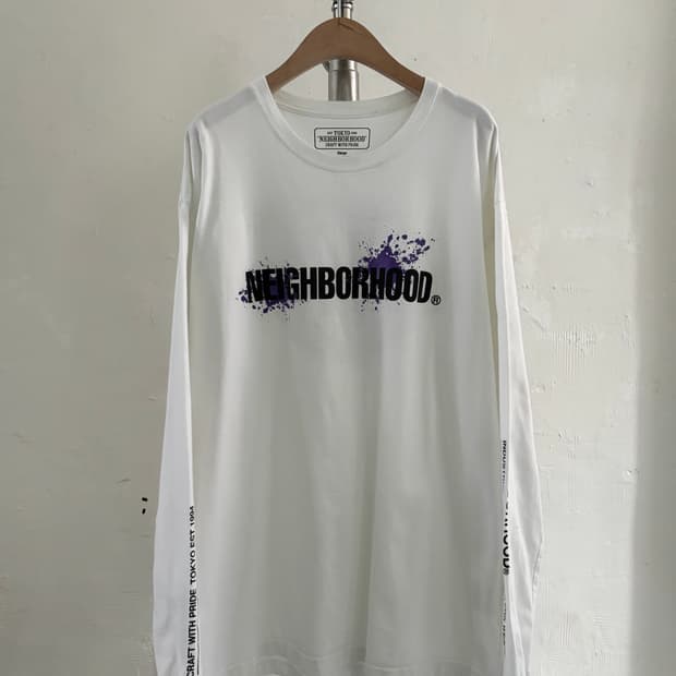 NEIGHBORHOOD® 네이버후드 화이트 로고 롱슬리브