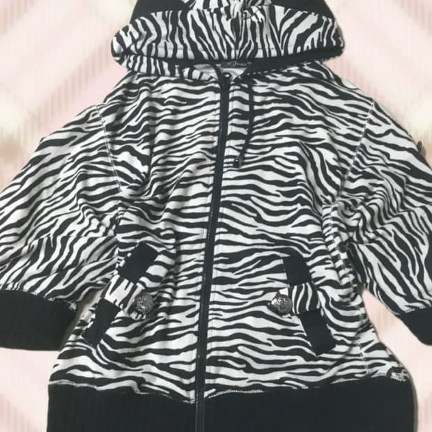 지브라 고양이귀 후드집업 갸루 오네 펑크 러힙 로걀 히메 빈티지