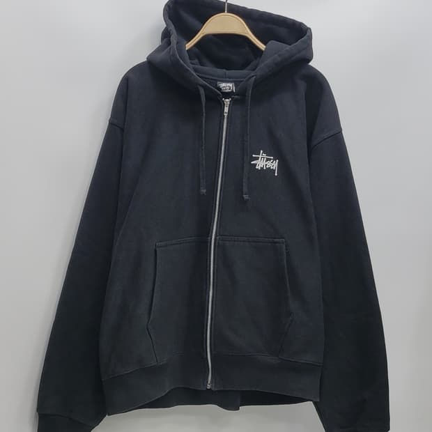 STUSSY 23SS 스투시 기모 후드 집업 / 남 XL 블랙 