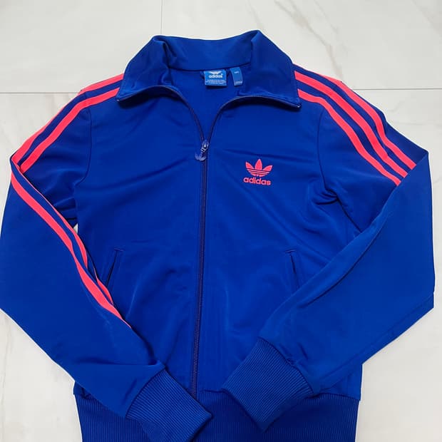 XS/85)대대장 아디다스 파이어버드 블루/핑크 빅로고 파이어버드 트랙탑