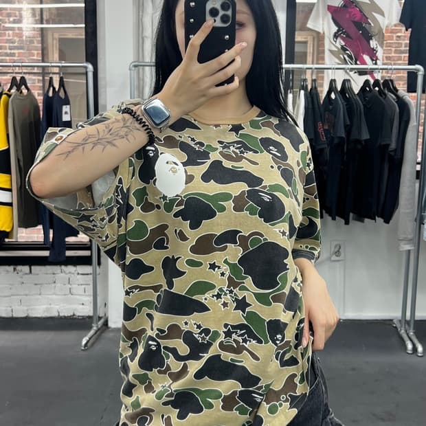 베이프 스타 카모 빅사루 티셔츠