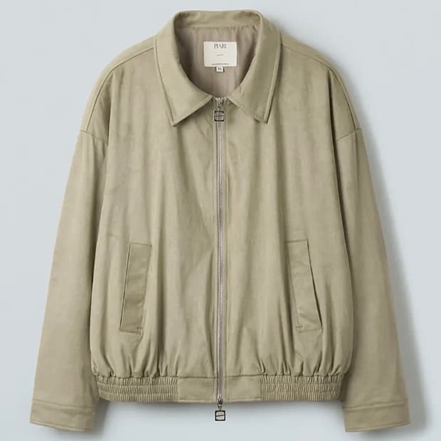 새상품 택포가격 피아리 레더블렌드 스웨이드블루종자켓 그레이시베이지 XL