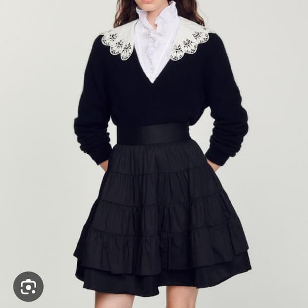 산드로 포플린 칼라 알파카 니트 탑 44 ~ 66