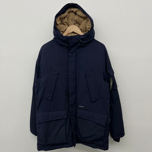 커버낫 네이비 후드 다운 패딩 자켓 남 XL