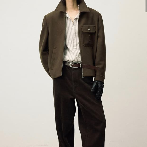 25FW 일꼬르소 슬랜트 포켓 스윙 블루종 자켓