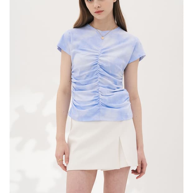 르 쏠레일 마띠네 타이 다이 셔링 티셔츠 블루