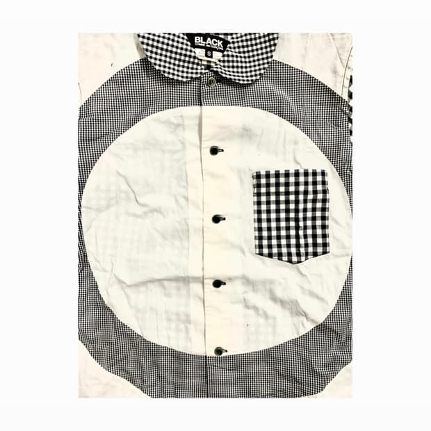 꼼데가르송블랙 서클패치워크셔츠