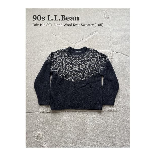 90s 엘엘빈 울 실크 페어아일 니트 (105)