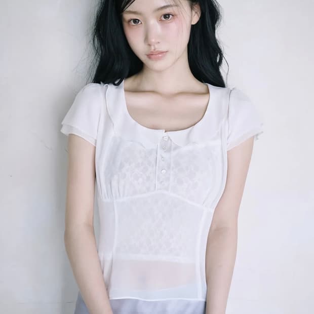 레이즈미야 하나 시어 블라우스