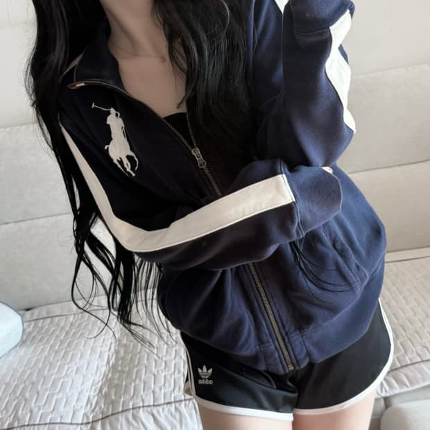 폴로 랄프로렌 빅포니 네이비 / 화이트 집업 