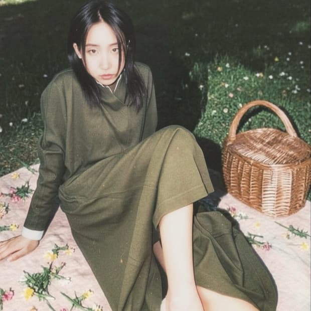 Issey Miyake 울 100% 드레이프 원피스 M