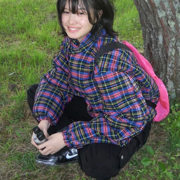 페스토 체크 패딩