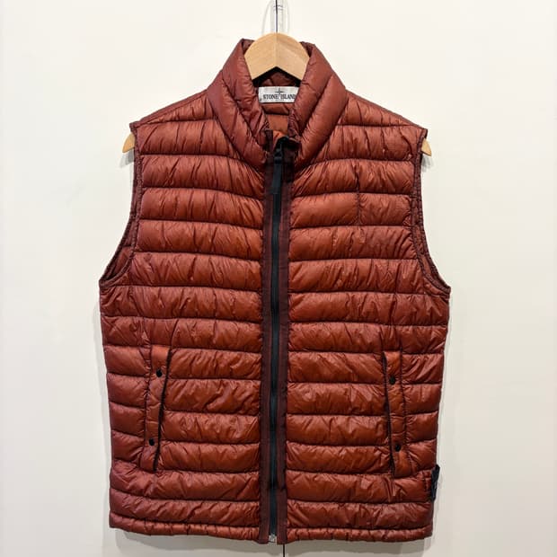90's 스톤아일랜드 가먼트 다이드 패딩 베스트