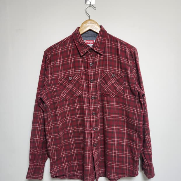 랭글러Wrangler 체크 셔츠 M - S81