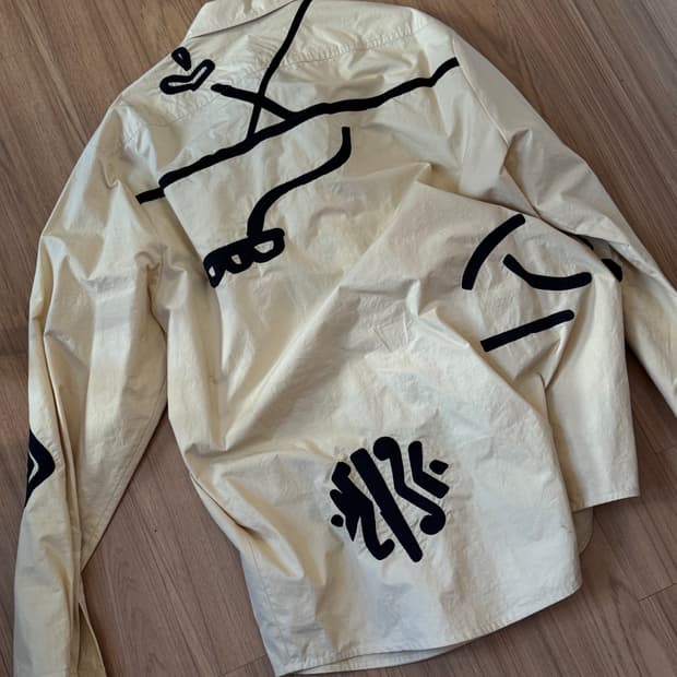 나누슈카 포플린 패턴 옐로우 셔츠