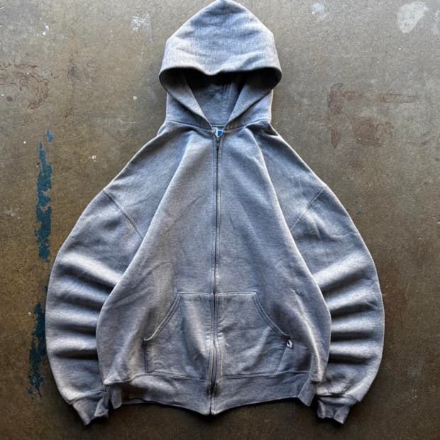 90s Russel Athletic 집업 usa 그레이 L