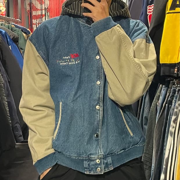 [IM] VTG 빈티지 데님 바시티 자켓