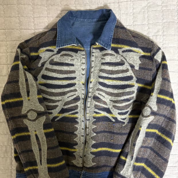 캐피탈 데님 본 리버시블 집 업 워크 자켓 인디고 3 L