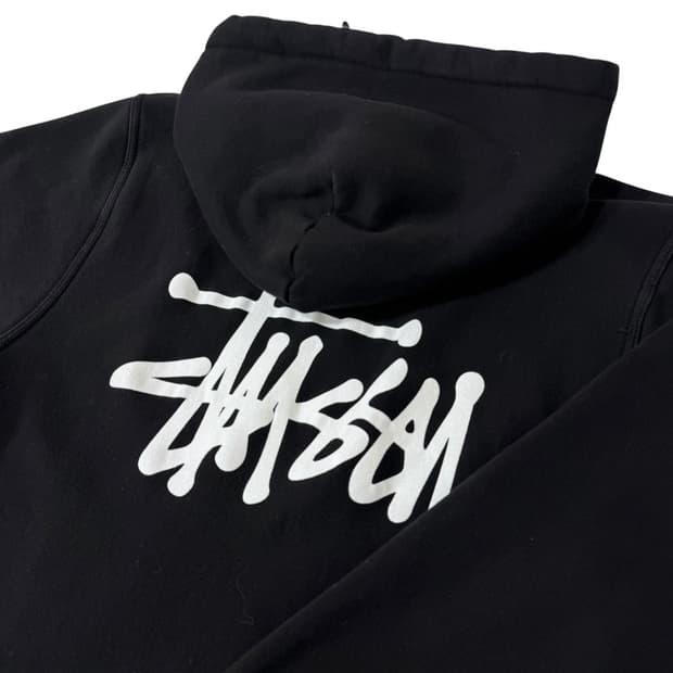 정품 스투시 블랙 빅로고 후드집업
