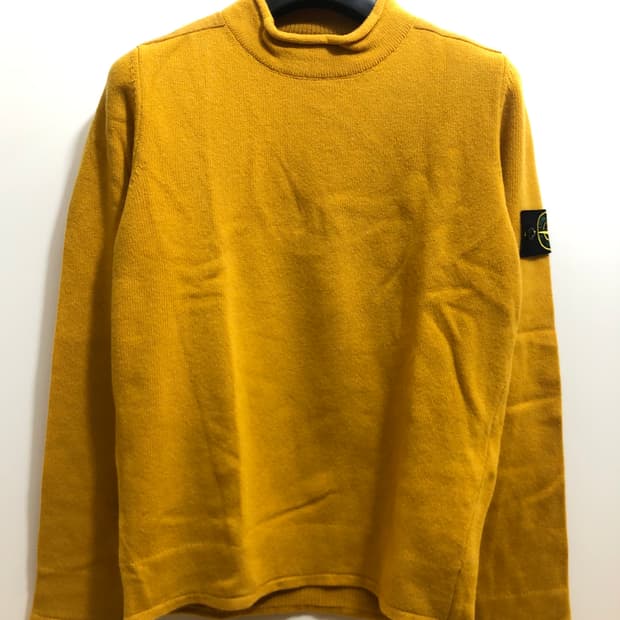 스톤아일랜드 10주년 모크넥 램스울 니트 옐로우