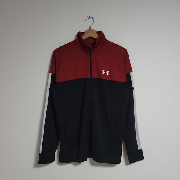 (L) 언더아머 트랙 자켓 레드/블랙 져지 집업
