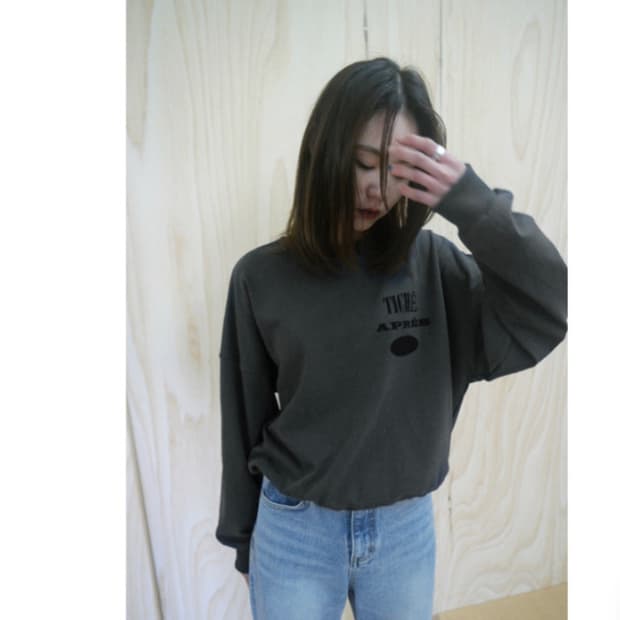 에프터먼데이 로아 맨투맨 tiche cotton mtm 차콜 스웻셔츠