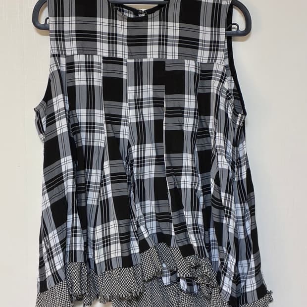 트리콧 꼼데가르송 체크 슬리브리스