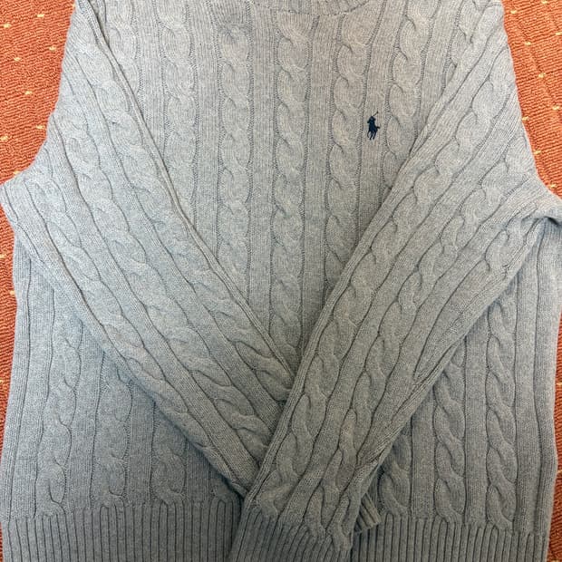 폴로 케이블니트 그레이 L