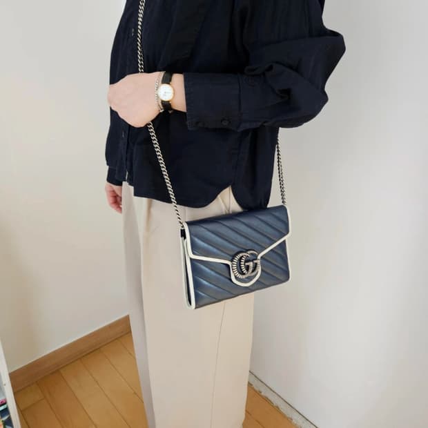 구찌 한정판 마몽 체인 크로스