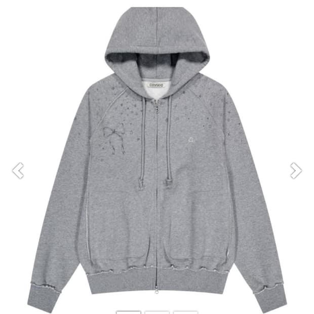 코이세이오 트윙클 후드집업 멜란지 그레이 