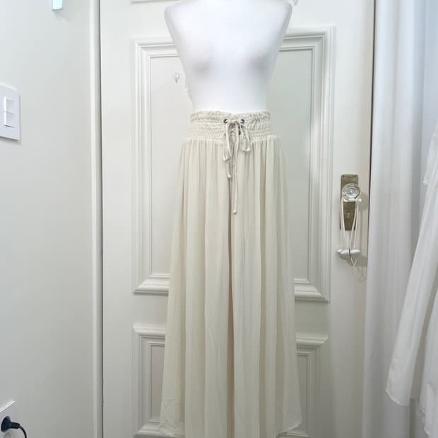 JILL STUART ivory lace-up banding long s