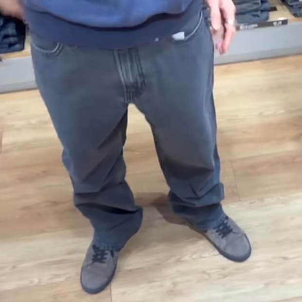 유니클로 X JW 앤더슨 스트레이트 진(그레이)