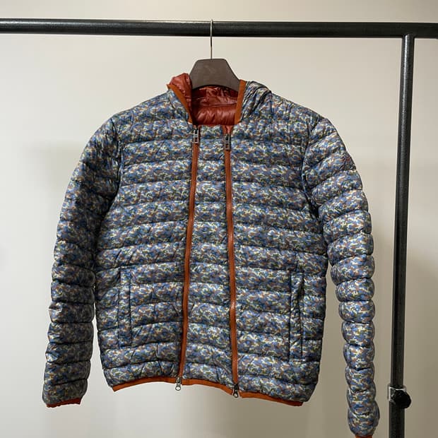 코오롱 멀티지퍼 디지털 카모 후드 패딩