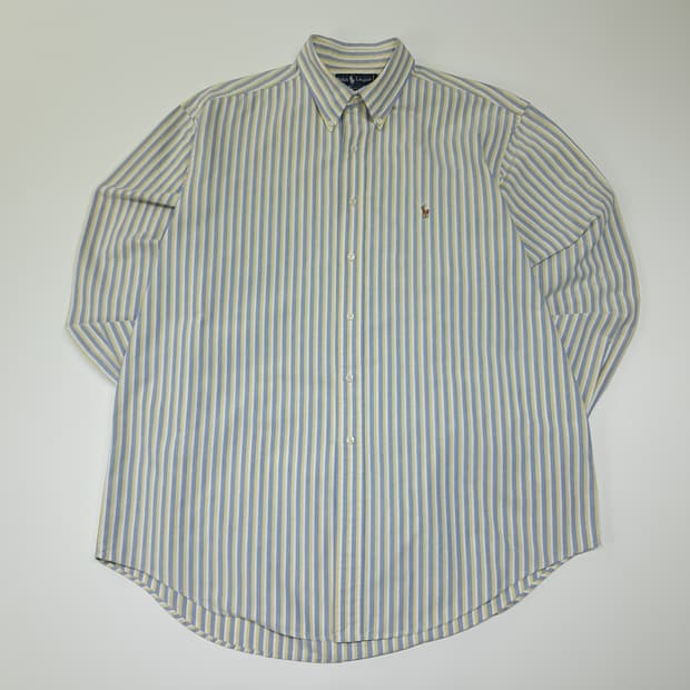 CL617 XL 폴로 90s 프레피 스트라이프 버튼다운 블루 셔츠 남방