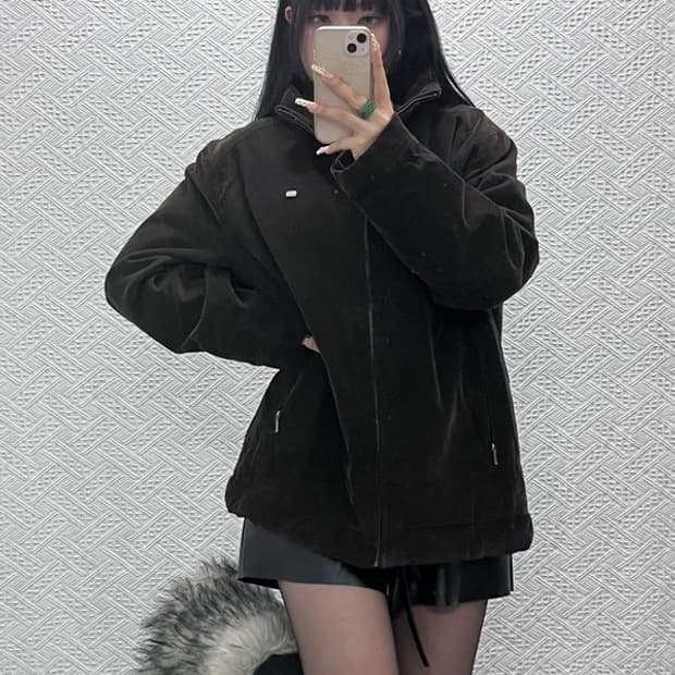 라코스테 빈티지 스틸로고 털안감 코듀로이 골덴 자켓 100 C09626