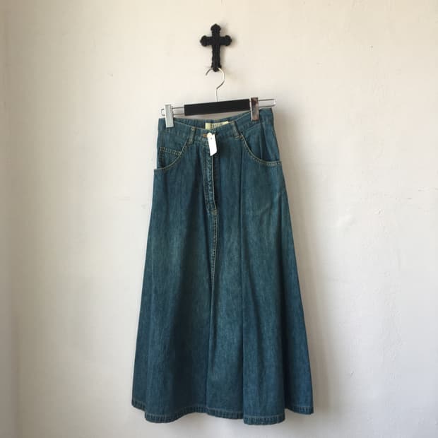 Denim long skirt