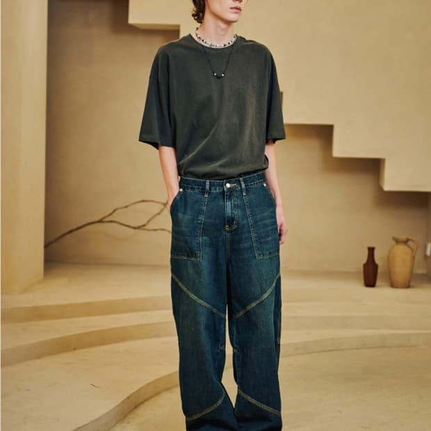 꼼파뇨 카펜터팬츠 인디고브라운