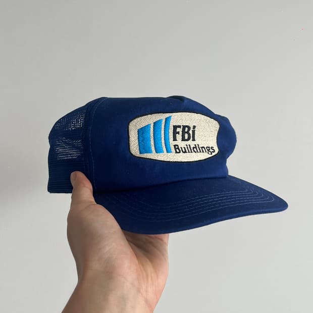 FBI 빌딩 블루 메쉬 스냅백 (미국산 빈티지)  