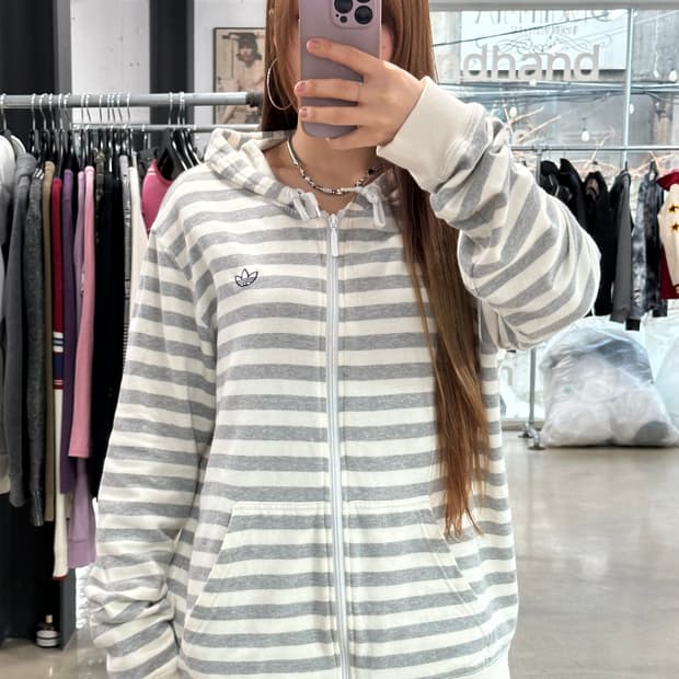 아디다스 자수파이어버드 스트라이프 후드집업