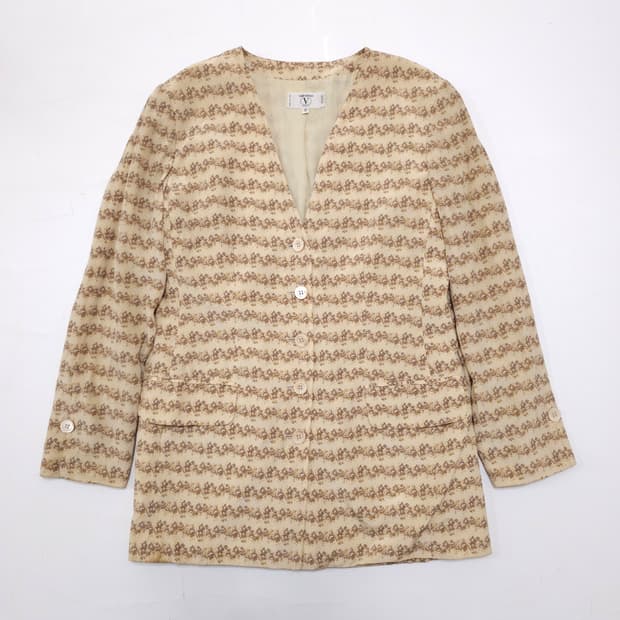 발렌티노 플라워 패턴 실크 자켓