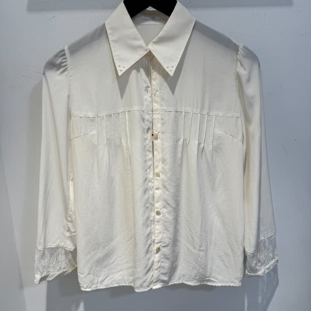 Japanese Vintage Blouse 여성 플라워 시스루 블라우스