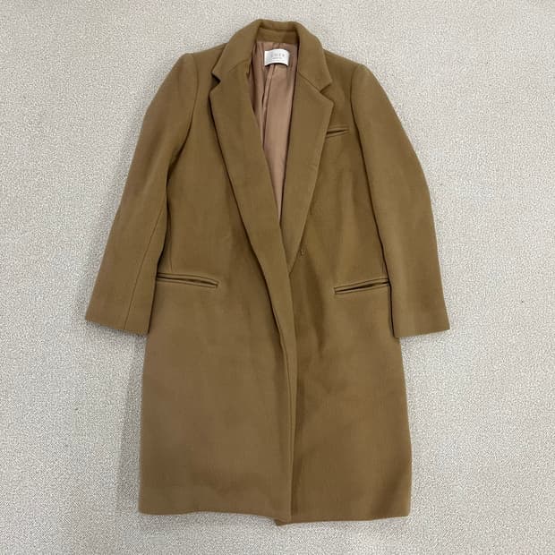 실측확인 유메르 카멜 롱 코트 자켓 0203M1