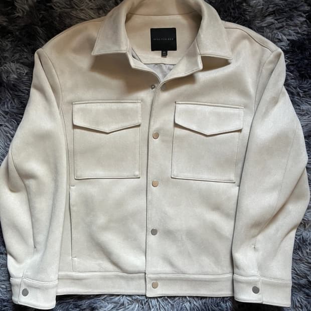 스파오 베이지 스웨이드 자켓