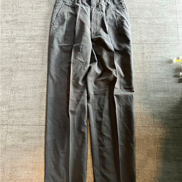 일본빈티지 트리밍버드깔 올드스쿨아메카지 스트릿 롱와이드 슬랙스팬츠